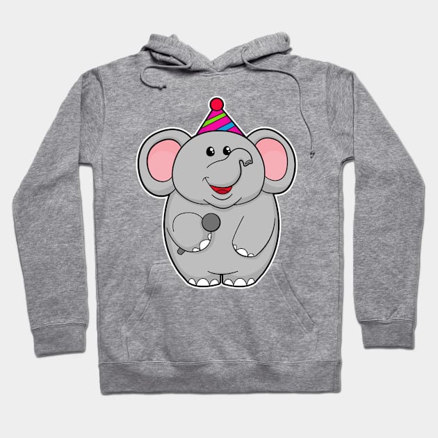 Elephant at Party with Microphone Hoodie by Markus Schnabel